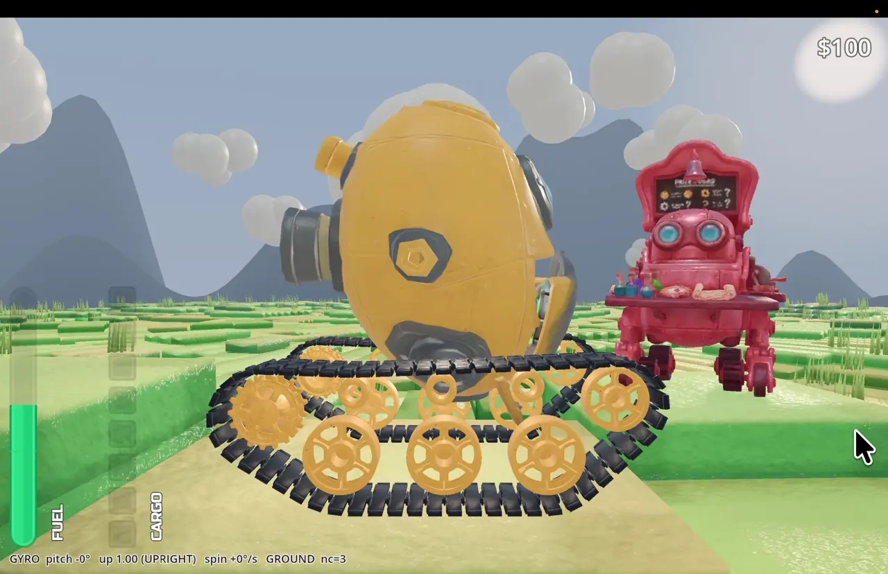 The Buddler meeting a robot on the surface