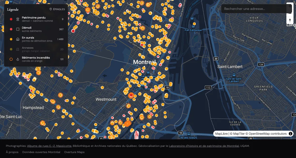 Disparu Montréal live map