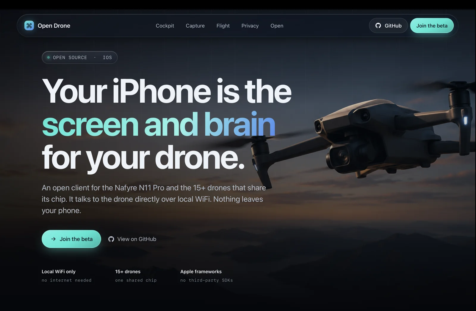 Open Drone concept site hero