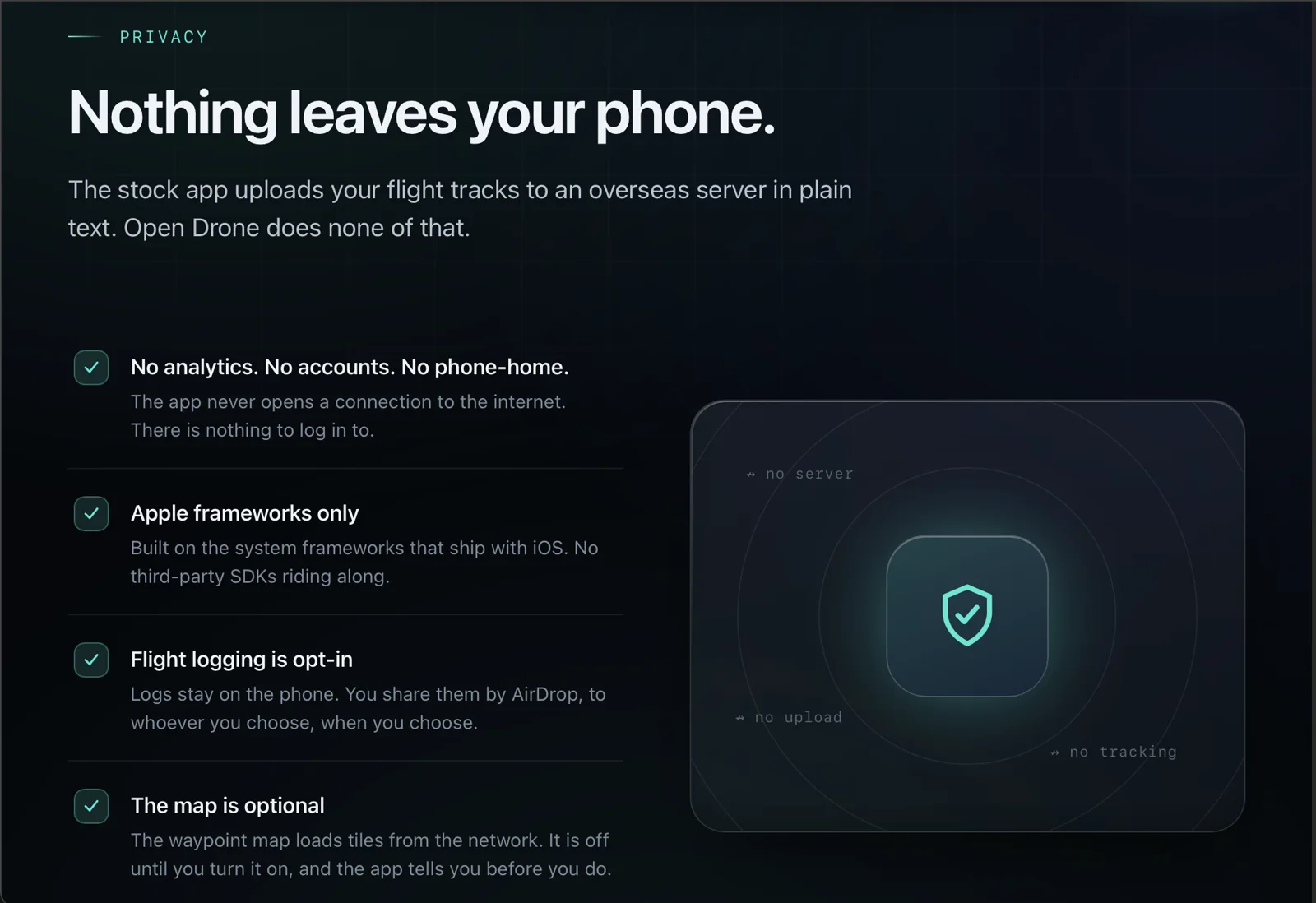 Privacy stance page